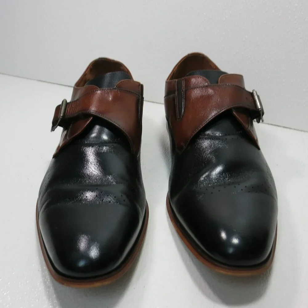 Stacy Adams Monk Strap Leather Dress Oxfords Formal Footwear Men's Shoes 15 M